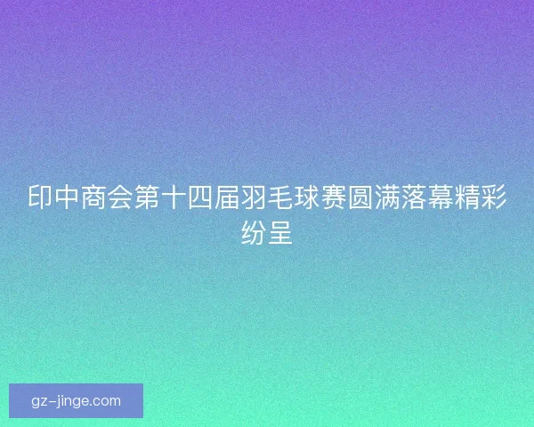 印中商会第十四届羽毛球赛圆满落幕精彩纷呈
