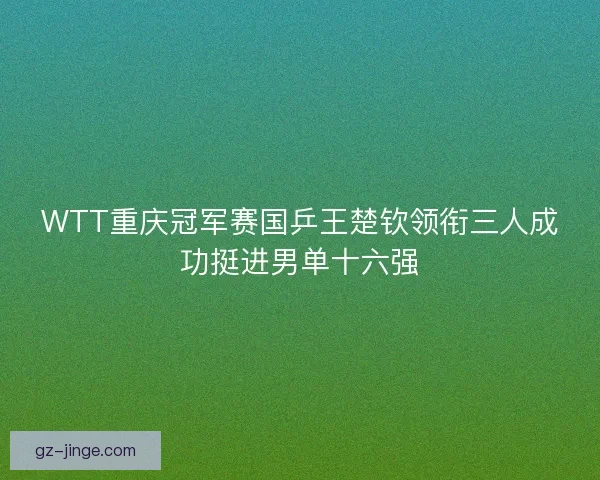 WTT重庆冠军赛国乒王楚钦领衔三人成功挺进男单十六强